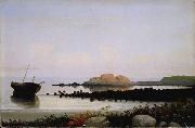 Fitz Hugh Lane Brace's Rock, Eastern Point, Gloucester, Massachusetts. oil on canvas